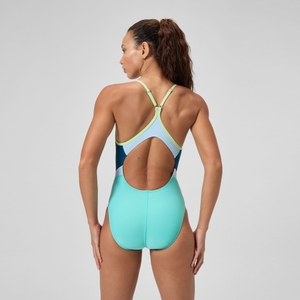 Women's New Thin Strap Quantum One Piece Teal/Green