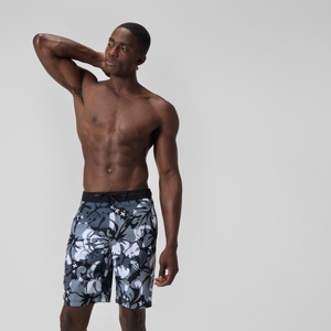 Short de bain Bondi imprimé 50 cm, hommes, gris/blanc
