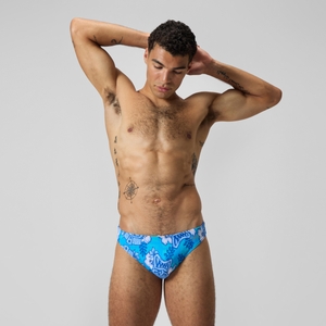 Caleçon boxeur ajusté boxeur ajusté Beachstar à motif imprimé 2 po pour hommes, bleu clair/blanc