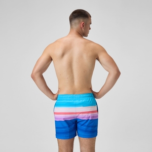 Redondo Edge Bedruckte Badeshorts 40 cm Blau/Pink für Herren