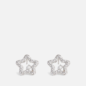 Coach Signature Silver-Tone Pavé Star Stud Earrings