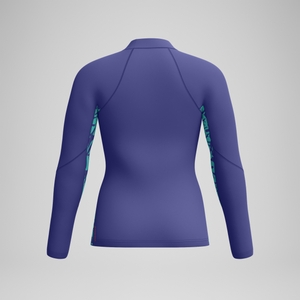 Haut Femme Rash imprimé à manches longues bleu/vert