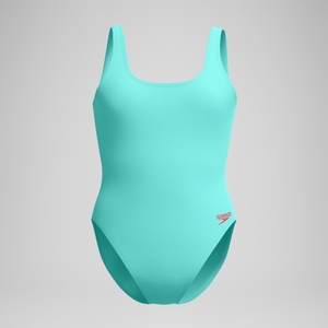 Women's Textured Deep U-Back Swimsuit Turquoise