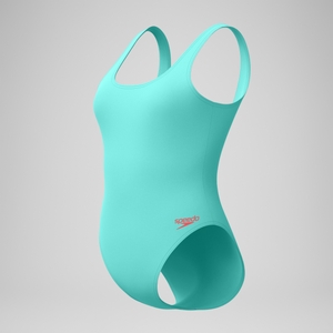 Women's Textured Deep U-Back Swimsuit Turquoise