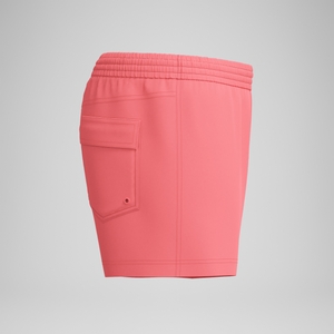 Einfarbige Retro-Badeshorts 33 cm Koralle für Herren