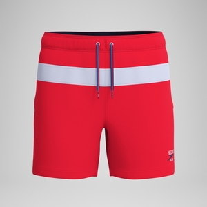 Men's Jetstream Retro Colorblock Volley Swim Trunks Red