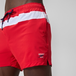 Men's Jetstream Retro Colorblock Volley Swim Trunks Red
