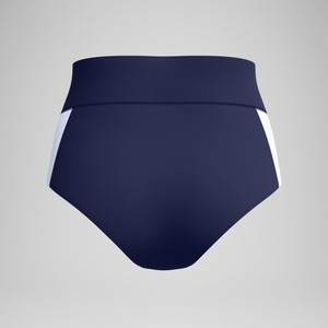 Jetstream Boyleg-Bikinihose in Colourblock-Optik mit Streifen Marineblau/Weiß für Damen