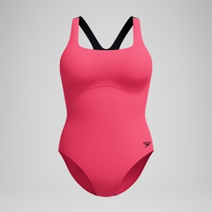 Racer-Badeanzug Pink für Damen