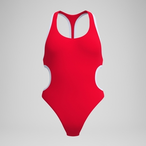 Women's Jetstream Solid Bound Scoop One Piece Red