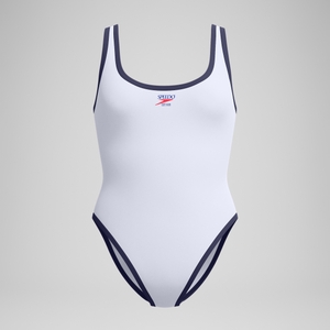 Jetstream Maillot de bain Femme Solid Scoop Bound blanc/bleu marine