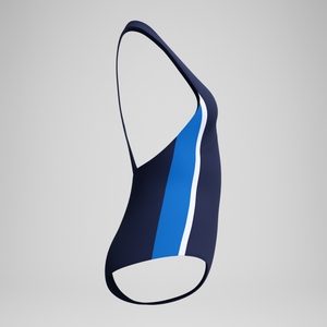 Jetstream Boyleg-Badeanzug in Colourblock-Optik Marineblau/Rot für Damen