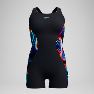 Women's Digital Printed Legsuit Black/Blue