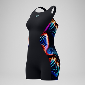 Women's Digital Printed Legsuit Black/Blue