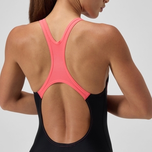 Women's Medley Logo Swimsuit Black/Coral