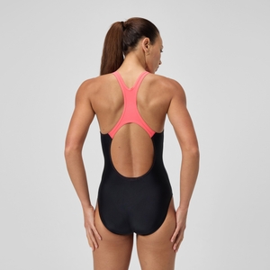 Women's Medley Logo Swimsuit Black/Coral