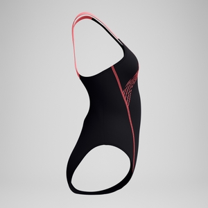 Women's Medley Logo Swimsuit Black/Coral