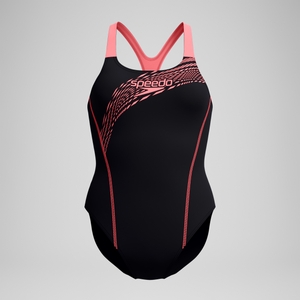 Women's Medley Logo Swimsuit Black/Coral