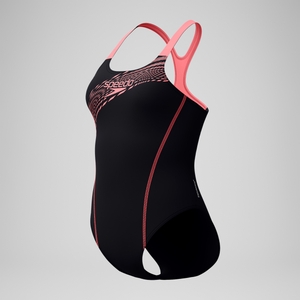 Women's Medley Logo Swimsuit Black/Coral