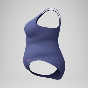 AquaNite Formender Plus-Size-Badeanzug Blau für Damen