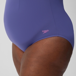 AquaNite Formender Plus-Size-Badeanzug Blau für Damen