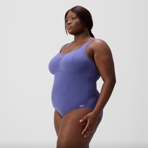 AquaNite Formender Plus-Size-Badeanzug Blau für Damen