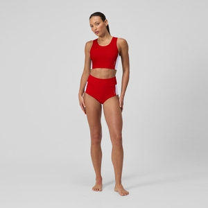 Women's Jetstream Colorblock Crop Top Red/White