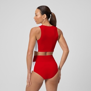 Women's Jetstream Colorblock Crop Top Red/White