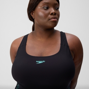 Placement Medalist Plus-Size-Badeanzug Dunkelpetrol/Grün für Damen