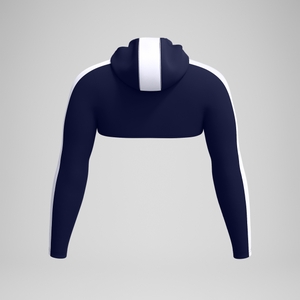 Women's Jetstream Long Sleeve Hooded Shrug Top Navy/White