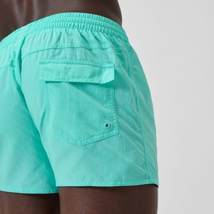 Einfarbige Retro-Badeshorts 33 cm Türkis für Herren