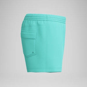 Einfarbige Retro-Badeshorts 33 cm Türkis für Herren