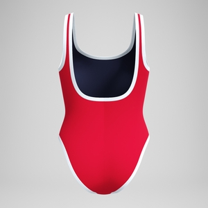 Women's Jetstream Solid Scoop Bound Swimsuit Red