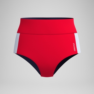 Women's Jetstream Colorblock Banded Boyleg Bottom Red/White