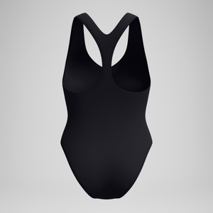 Women's Solid Racerback One Piece Black