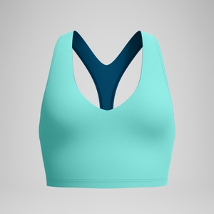 Women's Solid Racerback Bikini Crop Top Teal