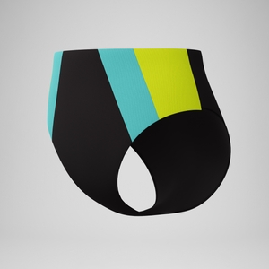 Women's Colourblock Highwaist Bikini Bottom Black