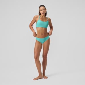 Haut de bikini Femme Solid Racerback fines bretelles turquoise