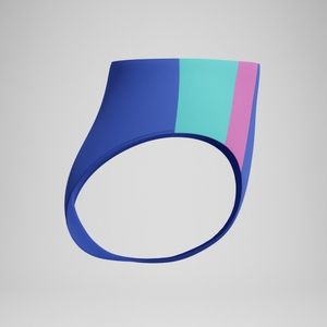 Bikinihose in Colourblock-Optik mit hohem Bund Blau für Damen