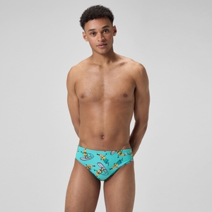 Men's Printed One Brief Green
