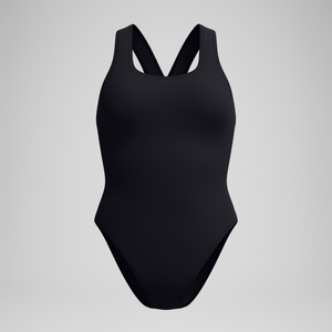 Women's Solid Super Pro One Piece Black