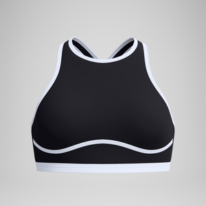 Women's Bound Highneck Crop Top Black