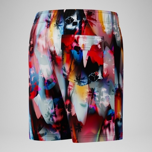 Bedruckte Badeshorts 38 cm Schwarz/Rot für Jungen