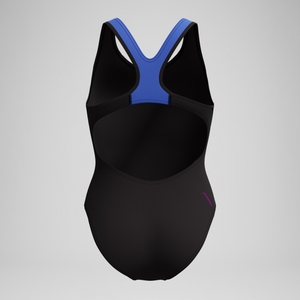 Placement Laneback-Badeanzug Schwarz/Blau für Damen