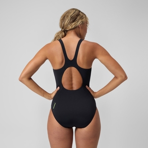 Women's Placement Muscleback Swimsuit Black/Yellow
