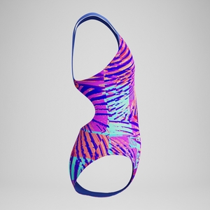 Maillot de bain Fille Spashback imprimé numérique rose/bleu