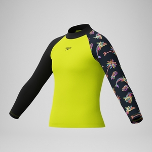 Boys' Printed Long Sleeve Rash Top Yellow
