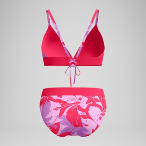 Bedruckter gebundener Triangel-Bikini Rot für Damen