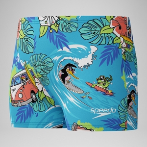 Boys' Learn to Swim Printed Square Leg Blue