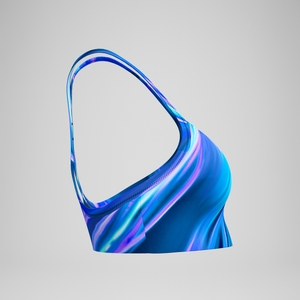 Women's Printed Bikini Top Blue/Teal